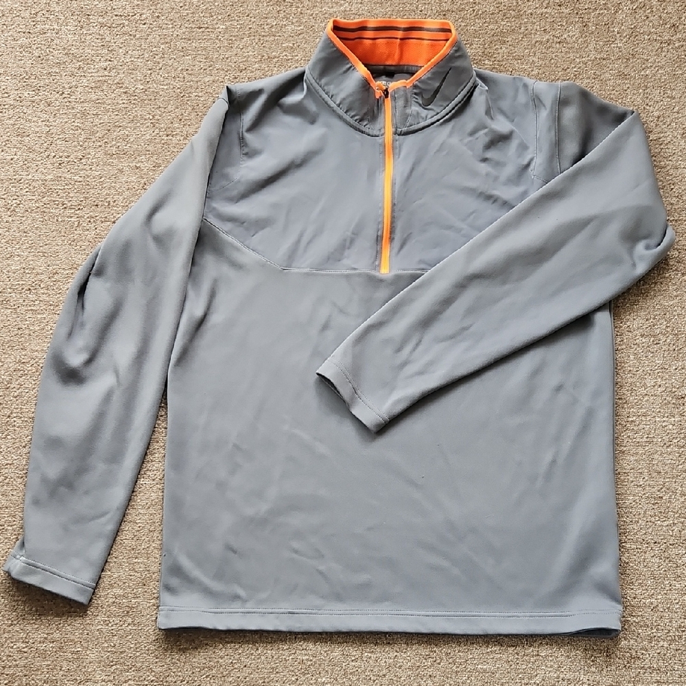 Nike Golf Gray Quarter-Zip Pullover with Orange Accents